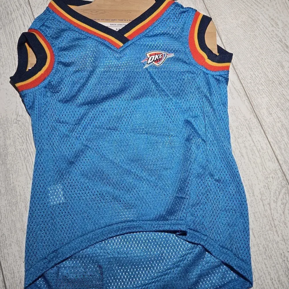 NWT Pets First NBA Oklahoma City Thunder Dog Jersey, Size LARGE 22-26